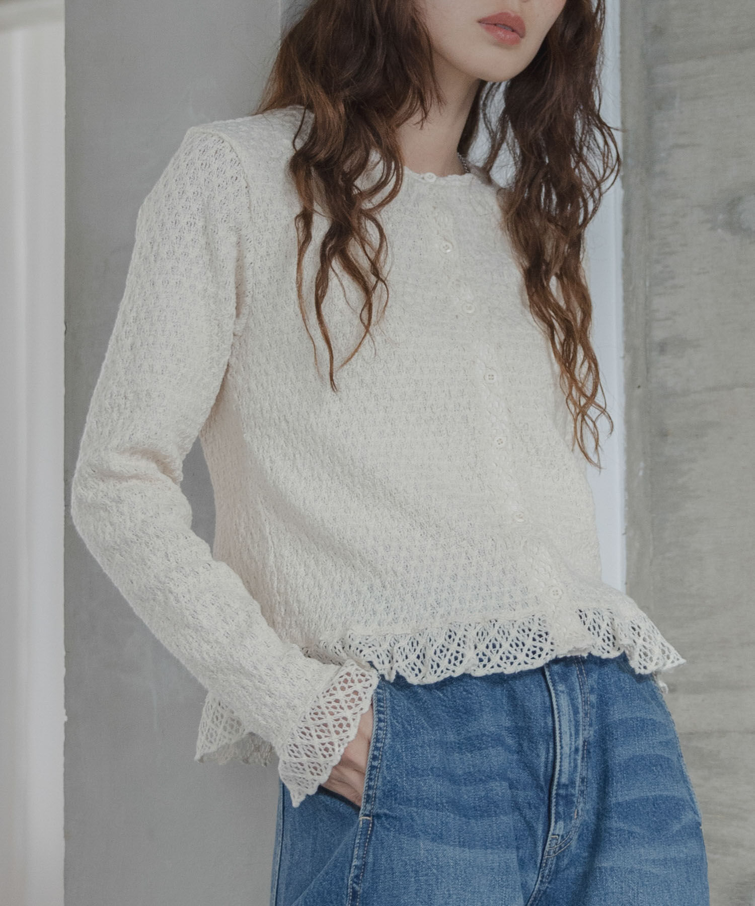 Sonny Label 「レースシャーリングフリルカットソー」|Tシャツ・カットソー|