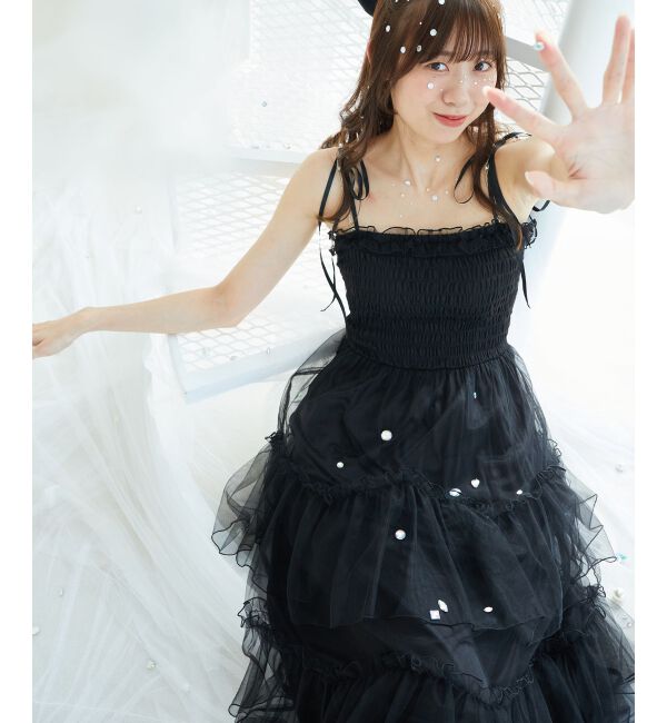  「パールチェーンキャミワンピース」|ワンピース|