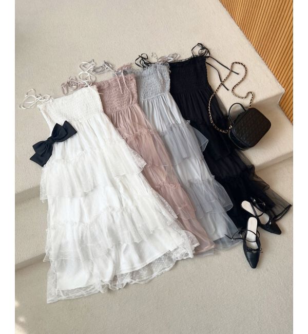  「パールチェーンキャミワンピース」|ワンピース|