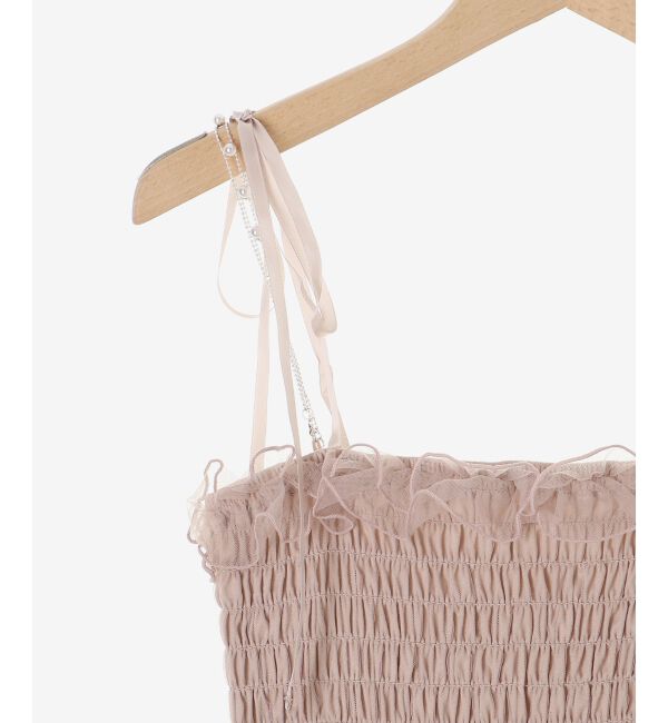  「パールチェーンキャミワンピース」|ワンピース|