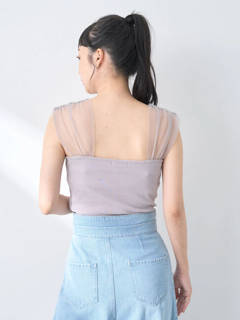 earth music&ecology「チュールドッキングカップ付キャミソール」|インナー|