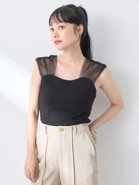 earth music&ecology「チュールドッキングカップ付キャミソール」|インナー|