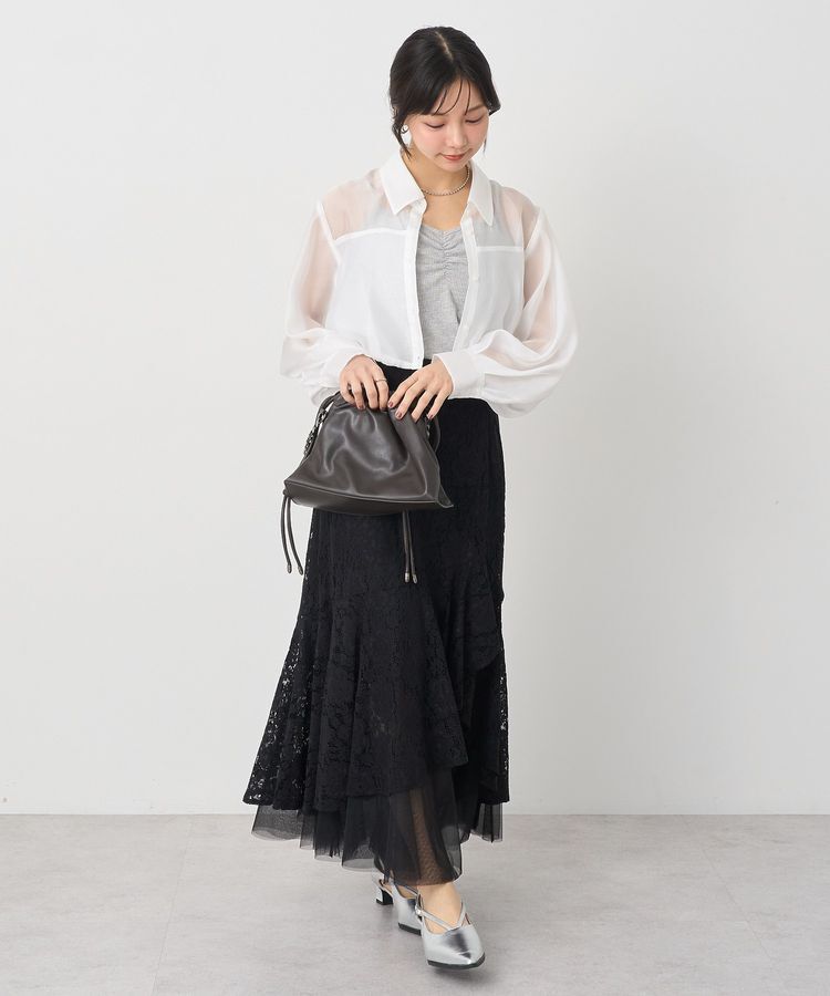 earth music&ecology「バルーンシアーショートシャツ」|シャツ・ブラウス|