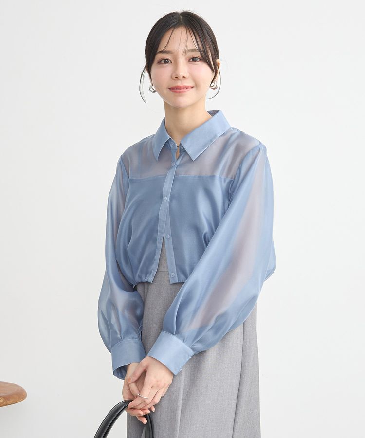 earth music&ecology「バルーンシアーショートシャツ」|シャツ・ブラウス|