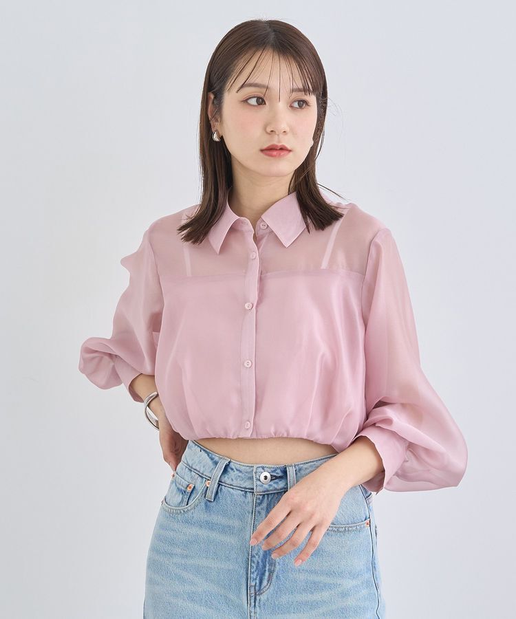 earth music&ecology「バルーンシアーショートシャツ」|シャツ・ブラウス|