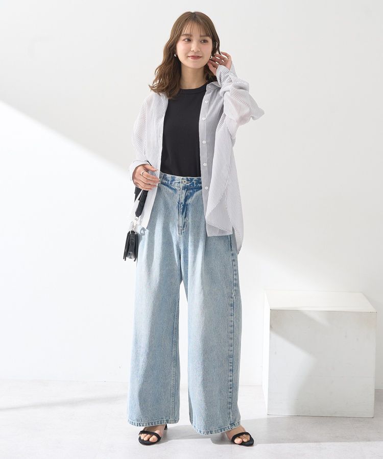 earth music&ecology「ワンポイントロゴ刺繍デニムパンツ」|デニム|