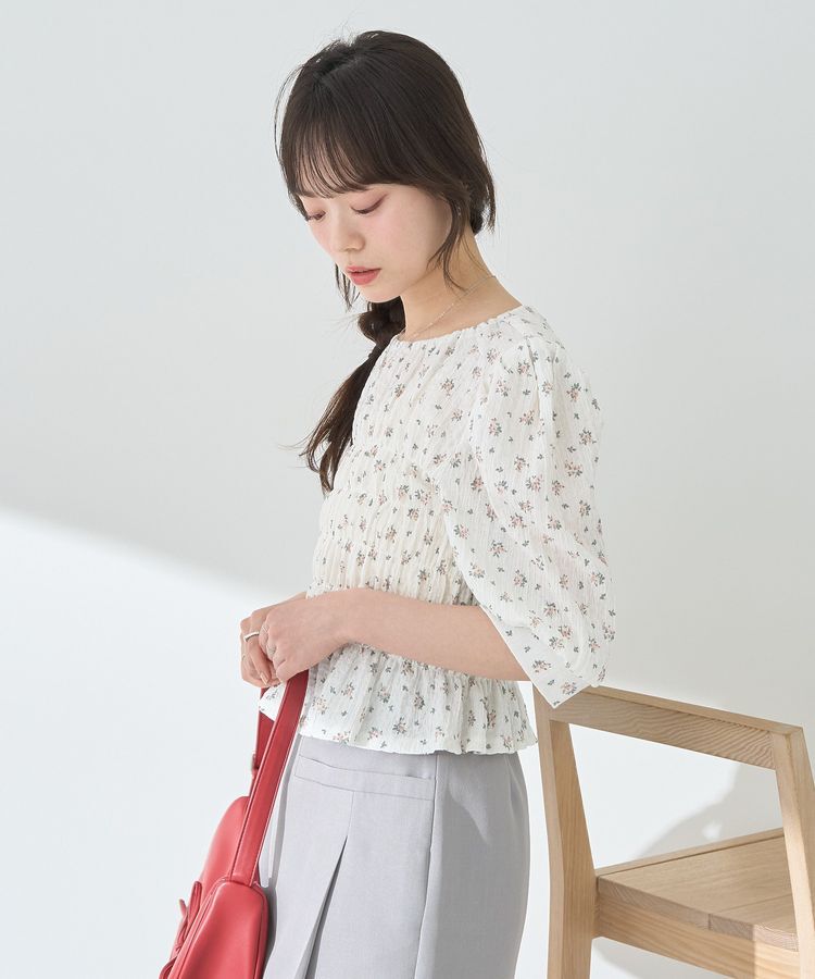 earth music&ecology「花柄ポコポコシャーリングトップス」|Tシャツ・カットソー|