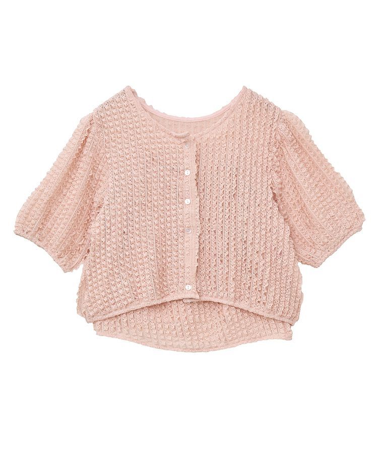 earth music&ecology「ミニフリルカットレースアンサンブル」|カーディガン|