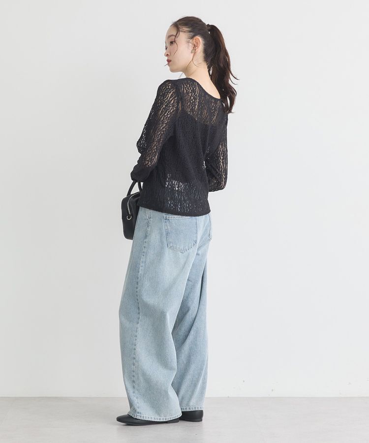 earth music&ecology「フロントボタンレースプルオーバー」|Tシャツ・カットソー|