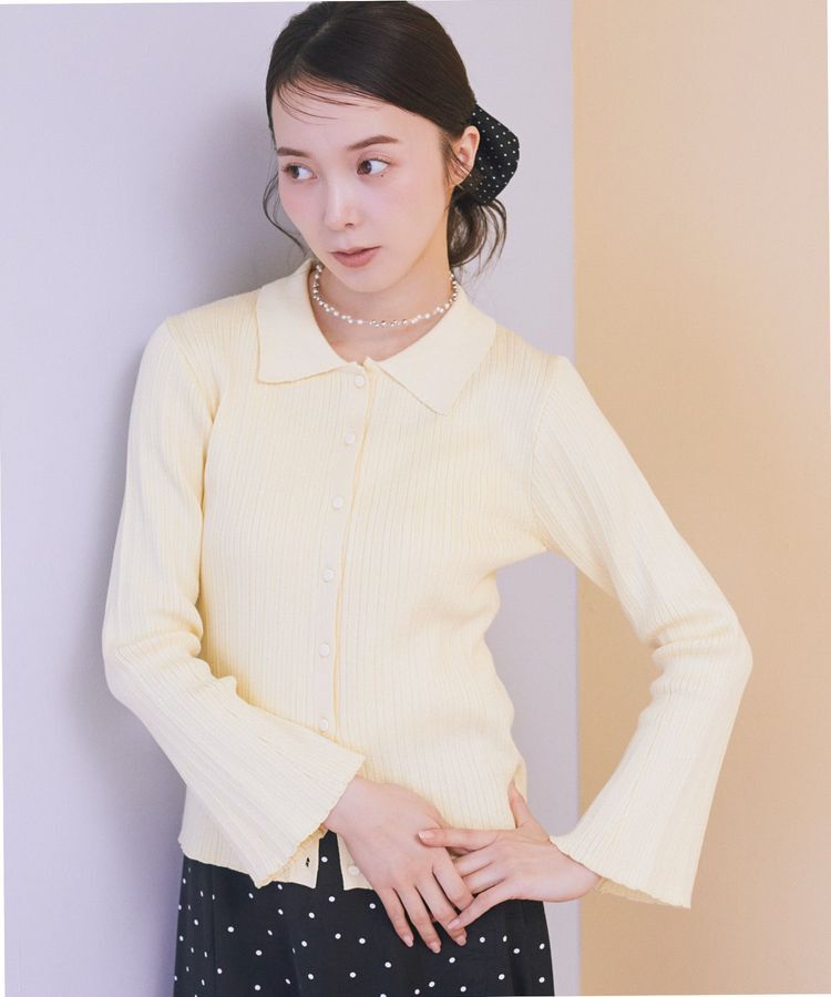 earth music&ecology「レギュラーカラーニットカーディガン」|カーディガン|Yellow