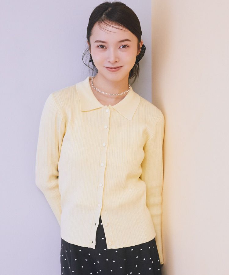 earth music&ecology「レギュラーカラーニットカーディガン」|カーディガン|