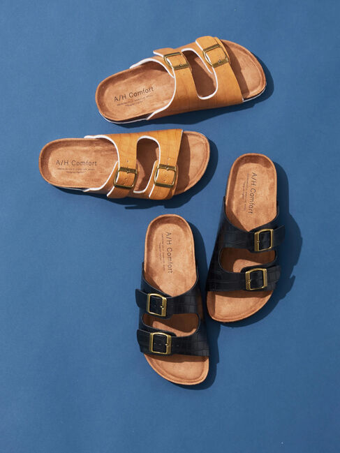  「PU Wストラップコンフォートサンダル」|サンダル|