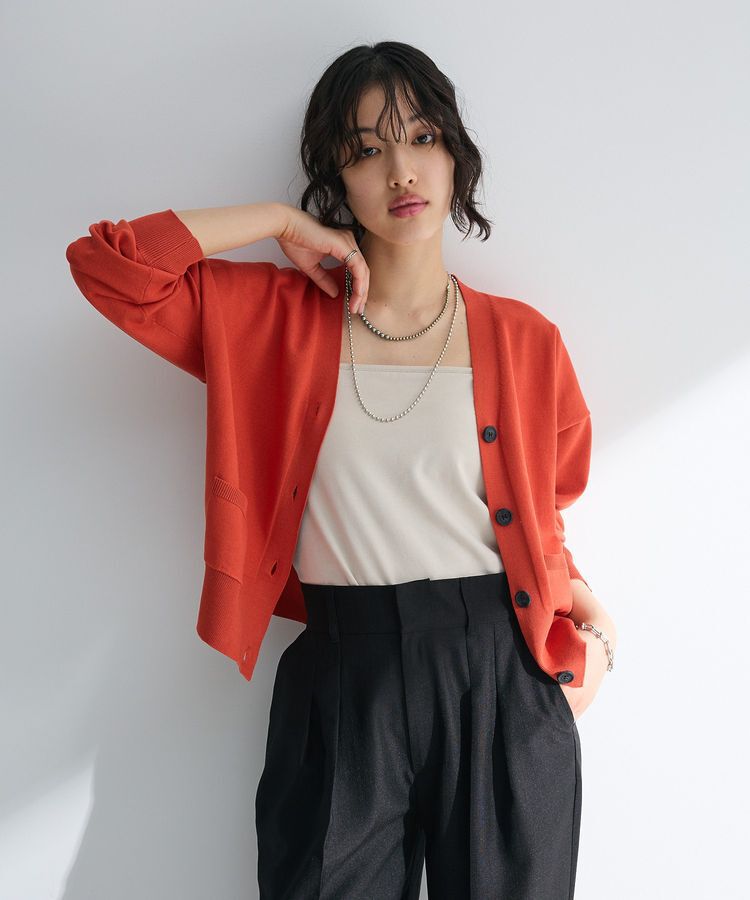 Green Parks「ポケット付コンパクトカーディガン」|カーディガン|Orange