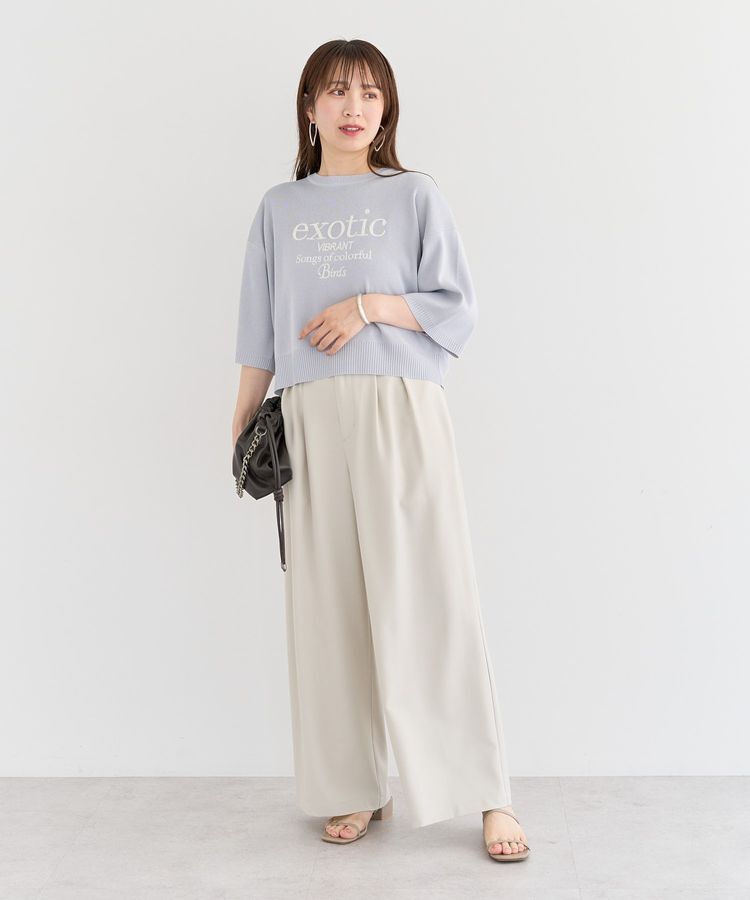 Green Parks「・ELENCARE DUE ロゴ刺繍6分袖ニット」|ニット・セーター|