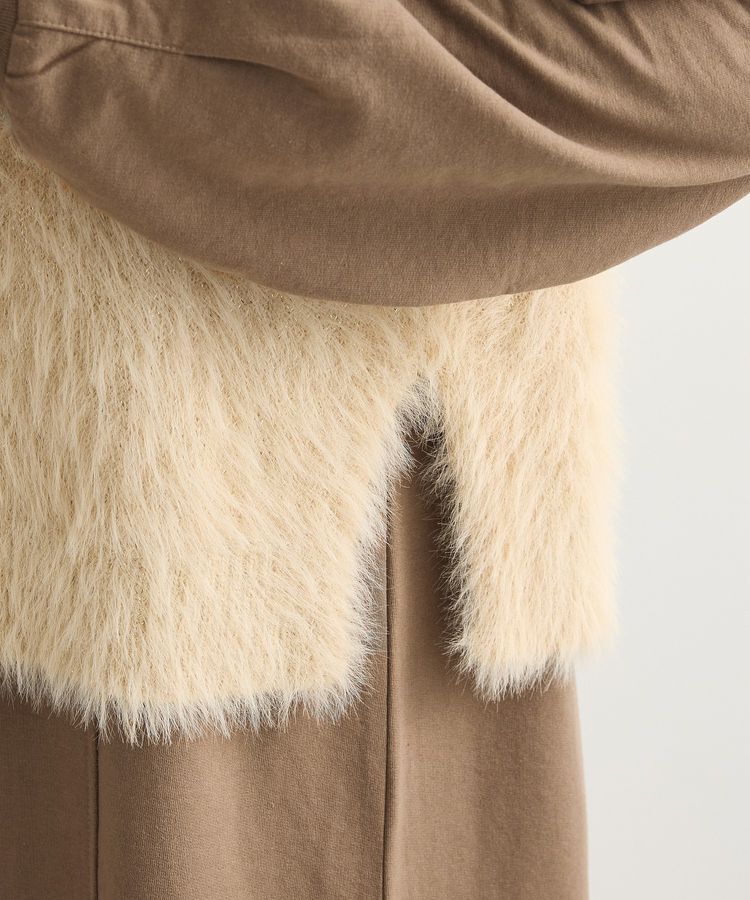 Green Parks「SET2点ラメフェザーベスト+ミニ裏毛ワンピース」|ワンピース|