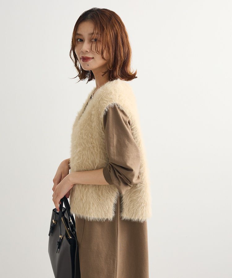 Green Parks「SET2点ラメフェザーベスト+ミニ裏毛ワンピース」|ワンピース|