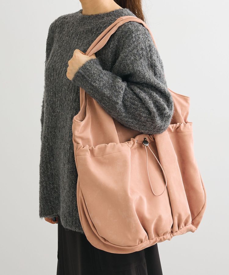 armonia「andmikka.合皮ドロストバルーンバック」|トートバッグ|Pink