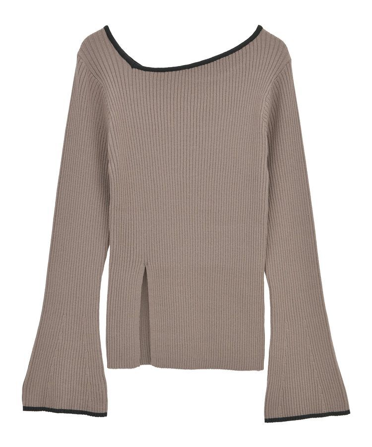 AnriettMusee「前後2wayアシンメトリー袖フレアリブニット」|ニット・セーター|