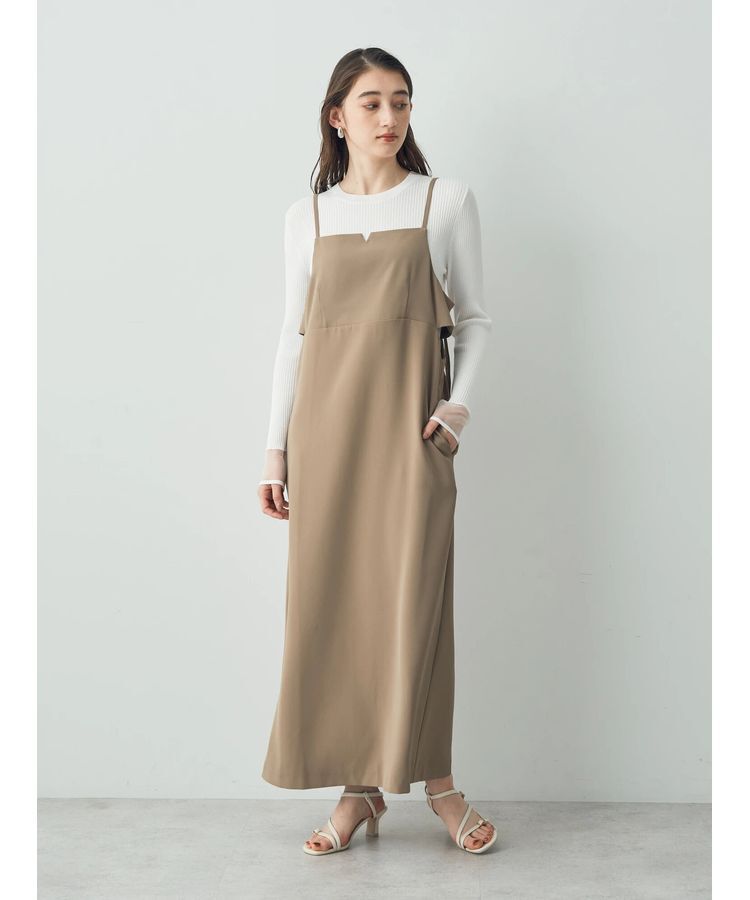 YECCA VECCA「サイドカットアウトキャミワンピース」|ワンピース|Beige