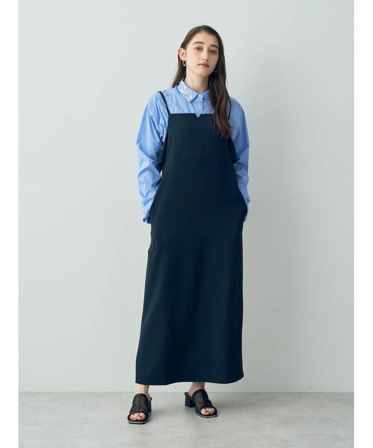 YECCA VECCA「サイドカットアウトキャミワンピース」|ワンピース|Navy