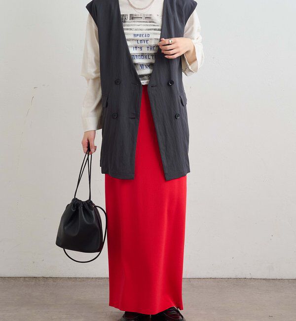  「《新色登場！/リバイバル》【-3kg見え / Du noir】ナロースカート」|スカート|