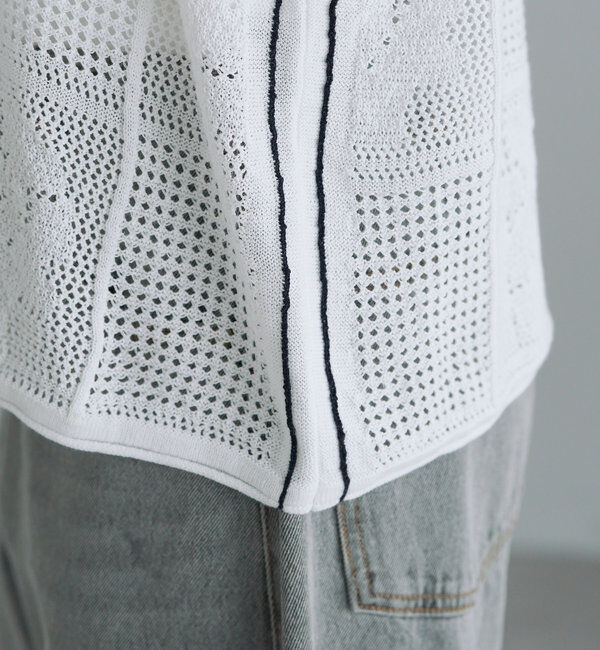  「配色透かし編みビスチェ」|ニット・セーター|