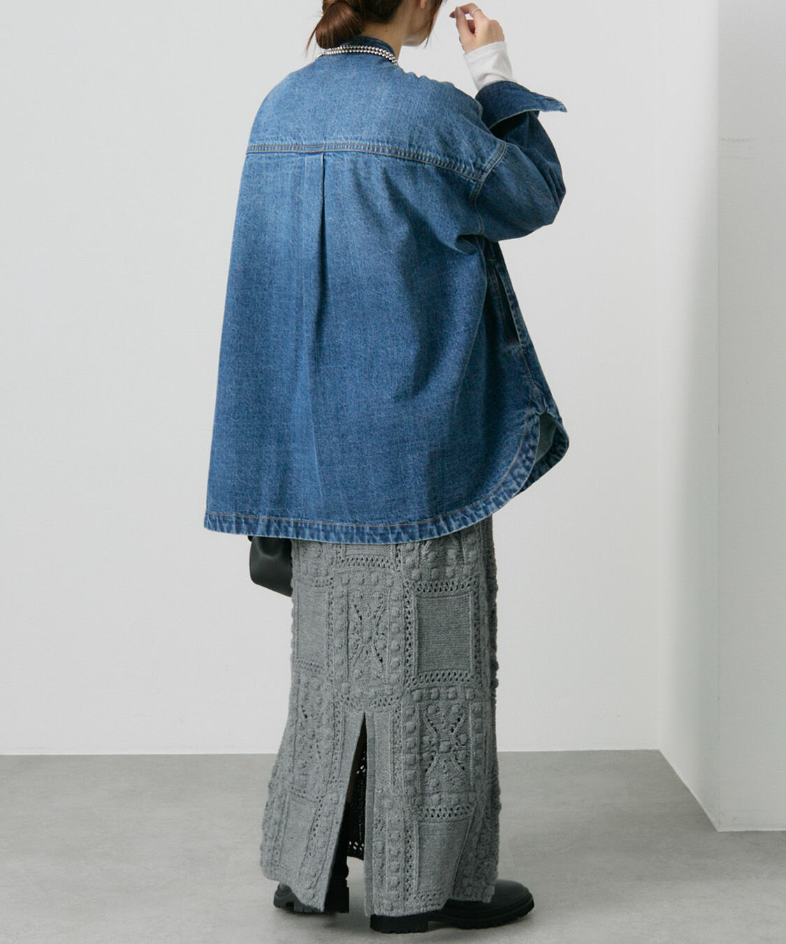  「ポップコーン編みニットスカート」|スカート|