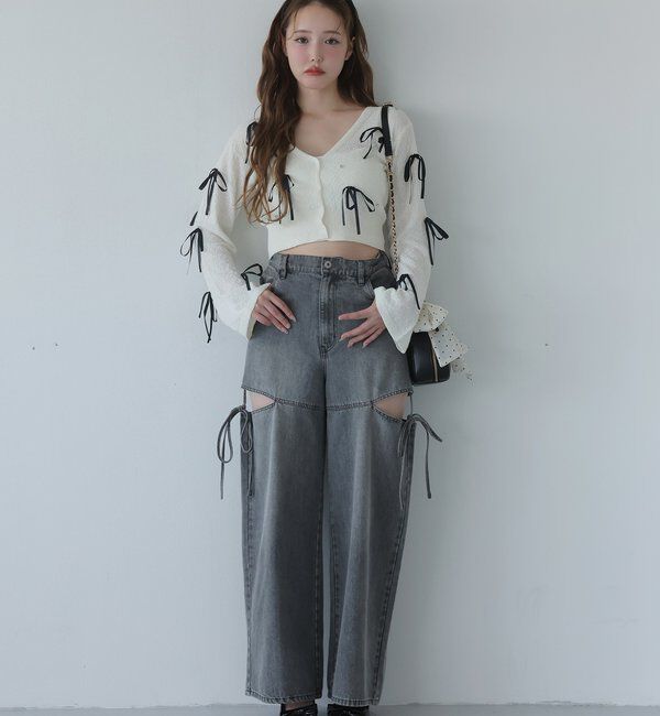  「リボンいっぱいカーディガン」|ニット・セーター|