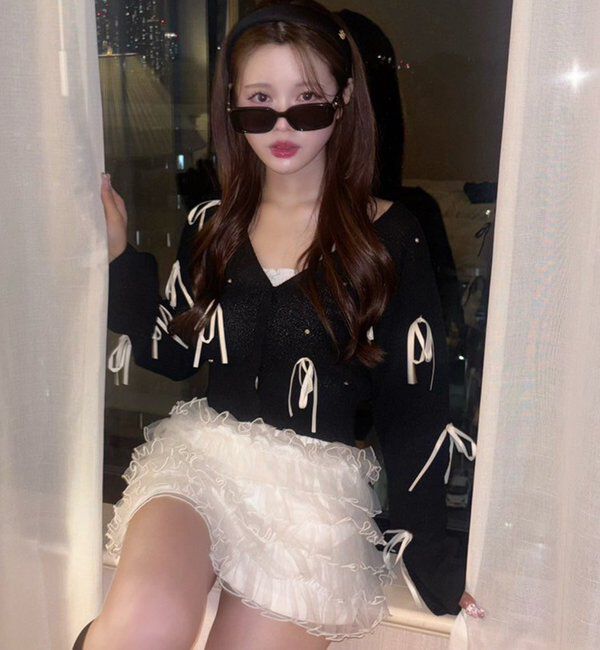  「リボンいっぱいカーディガン」|ニット・セーター|