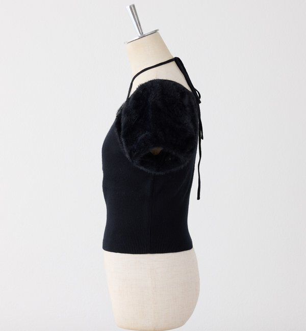  「袖フェザー半袖ニット」|ニット・セーター|