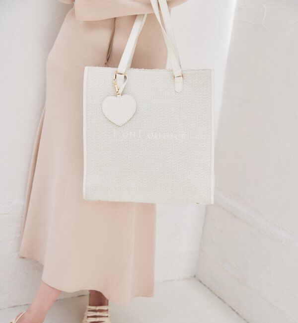  「【LouLoumei】／ハートチャーム付きトートバッグ／自立可能」|ショルダー・メッセンジャー|