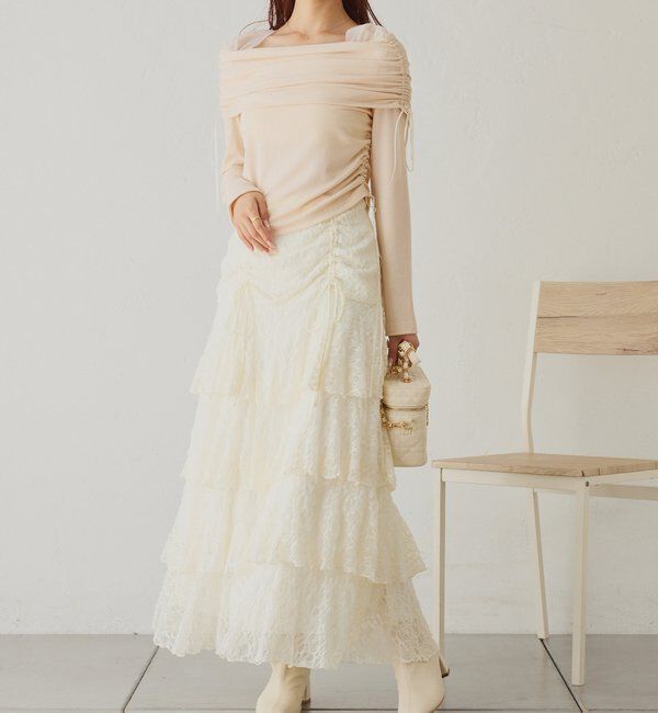  「ドロストティアードロングスカート」|スカート|