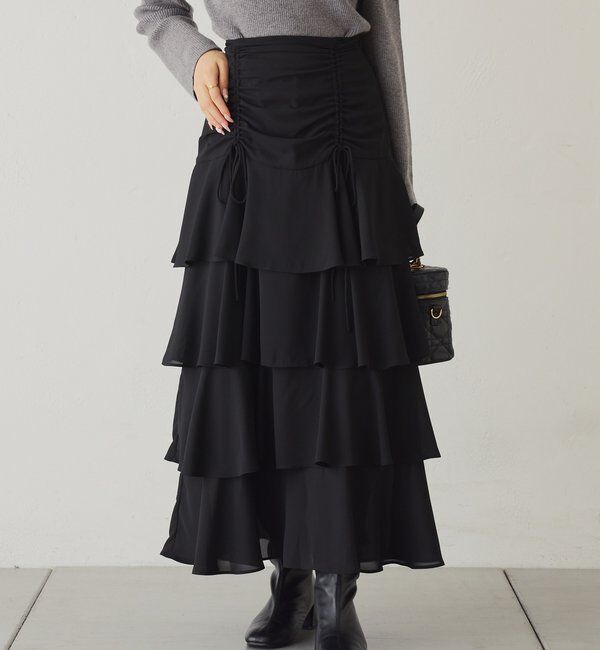  「ドロストティアードロングスカート」|スカート|
