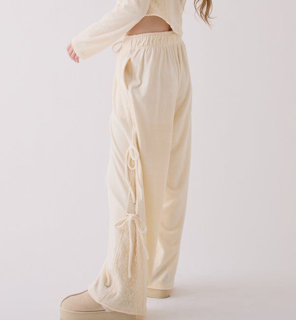  「【セットアップ対応】サイドレースベロアリボンパンツ」|その他|