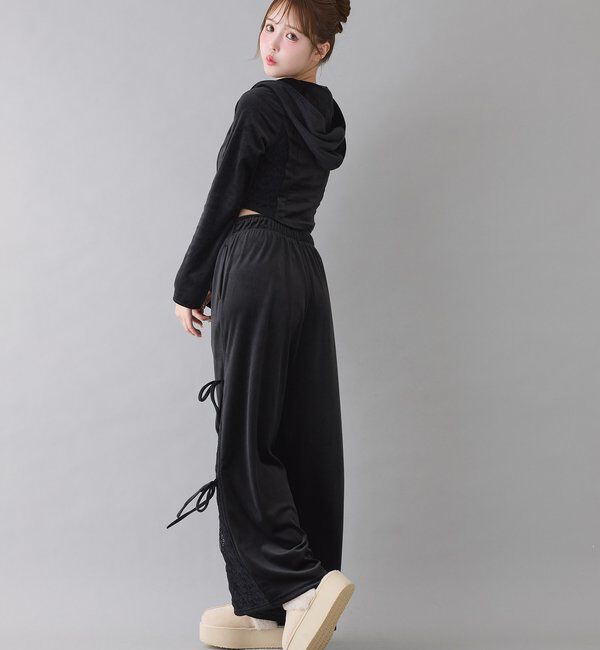  「【セットアップ対応】サイドレースベロアリボンパンツ」|その他|