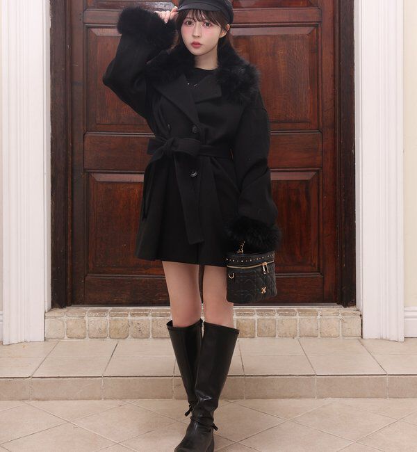  「3WAY衿袖ファーミドルコート」|その他|