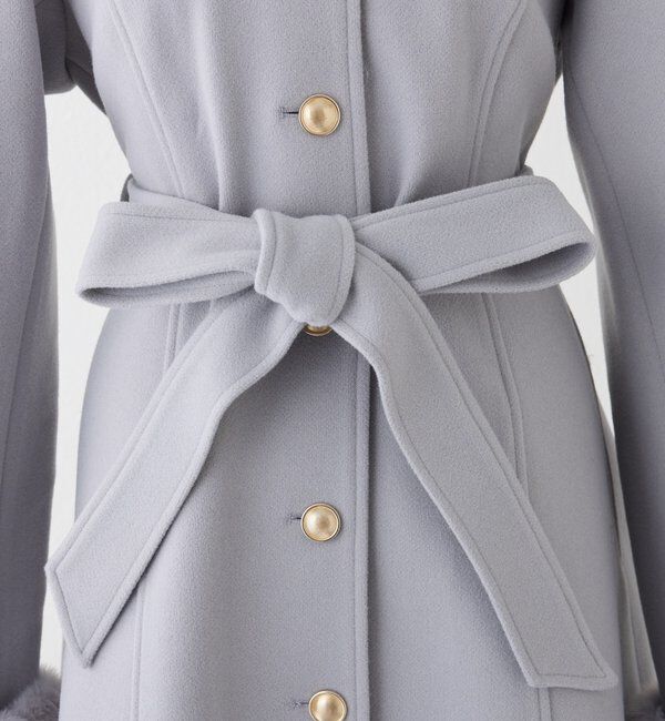  「【サイズ展開あり】襟/袖ファーマルチリボンロングコート」|その他|