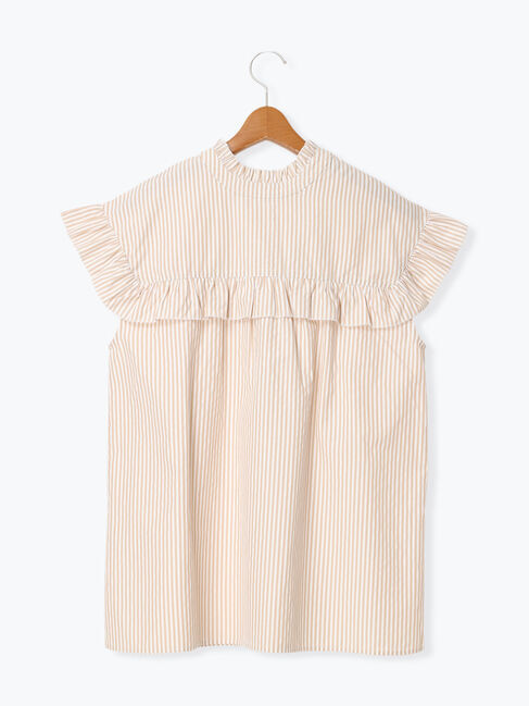 Lugnoncure「【イージーケア】無地/柄アソートフリルブラウス」|シャツ・ブラウス|