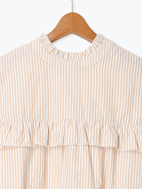 Lugnoncure「【イージーケア】無地/柄アソートフリルブラウス」|シャツ・ブラウス|