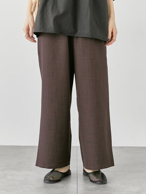 Lugnoncure「【接触冷感】麻調イージーパンツ」|その他|ブラウン