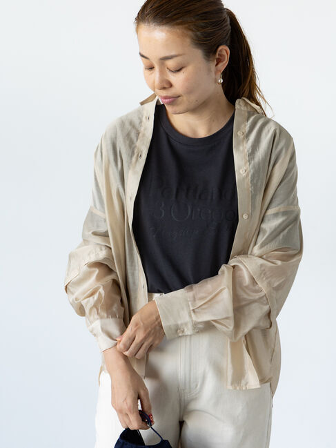 Lugnoncure「袖取り外しシアーシャツ」|シャツ・ブラウス|ベージュ