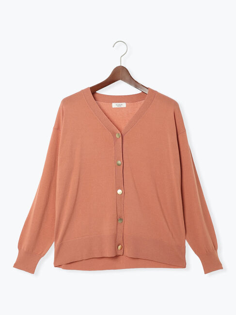 Te chichi TERRASSE「金釦Vネックリラックスカーディガン」|カーディガン|ピンク