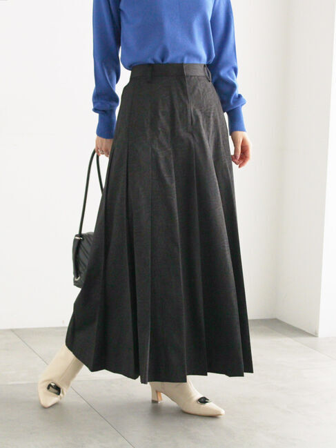 Te chichi「チェックアソートロングプリーツスカート」|スカート|ブラック