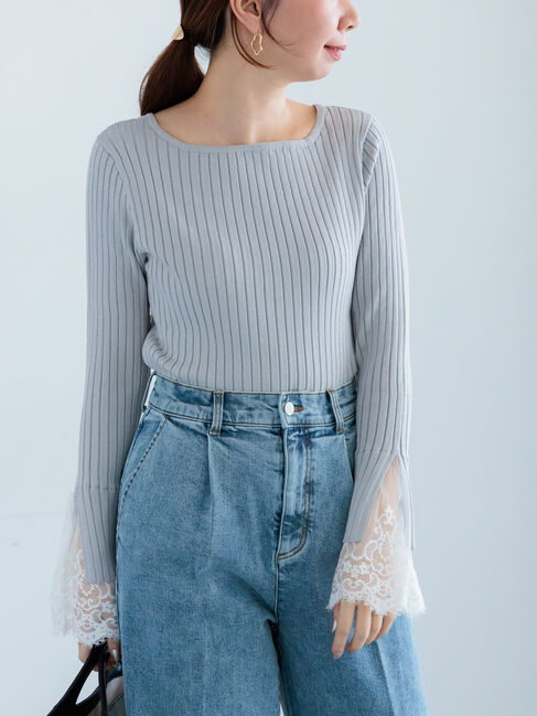 Te chichi「レースカフスリブニット」|ニット・セーター|