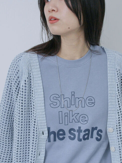 Samansa Mos2 blue「裏毛ロゴスウェット」|Tシャツ・カットソー|ブルー