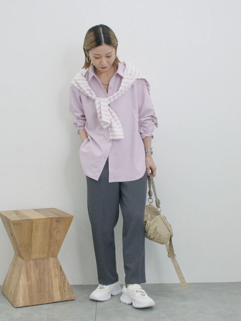 Samansa Mos2 blue「【イージーケア・吸水速乾】マルチスタイルテーパードパンツ」|その他|