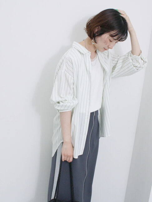 Samansa Mos2 blue「【接触冷感】マルチスタイルシャツ」|シャツ・ブラウス|