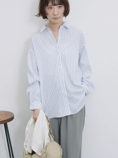 Samansa Mos2 blue「【接触冷感】マルチスタイルシャツ」|シャツ・ブラウス|