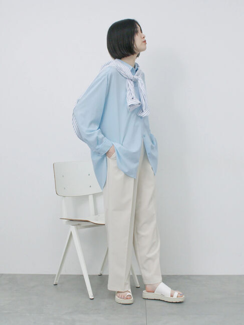Samansa Mos2 blue「【接触冷感】マルチスタイルシャツ」|シャツ・ブラウス|