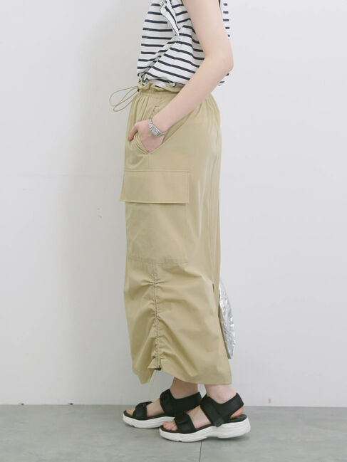 Samansa Mos2 blue「ナイロンカーゴスカート」|スカート|